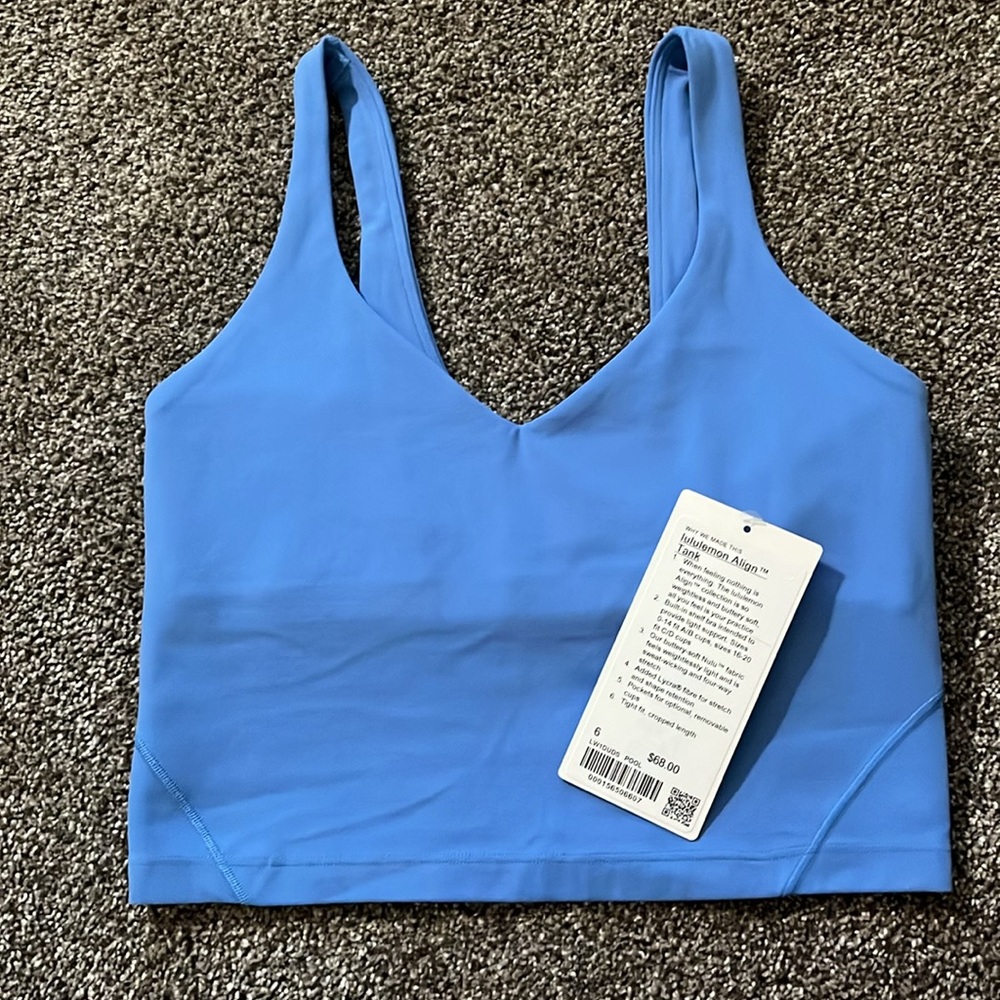 Limited Edition LULULEMON Align Tank Top Light Support  Size 6 Color Pool Party - Picture 11 of 11